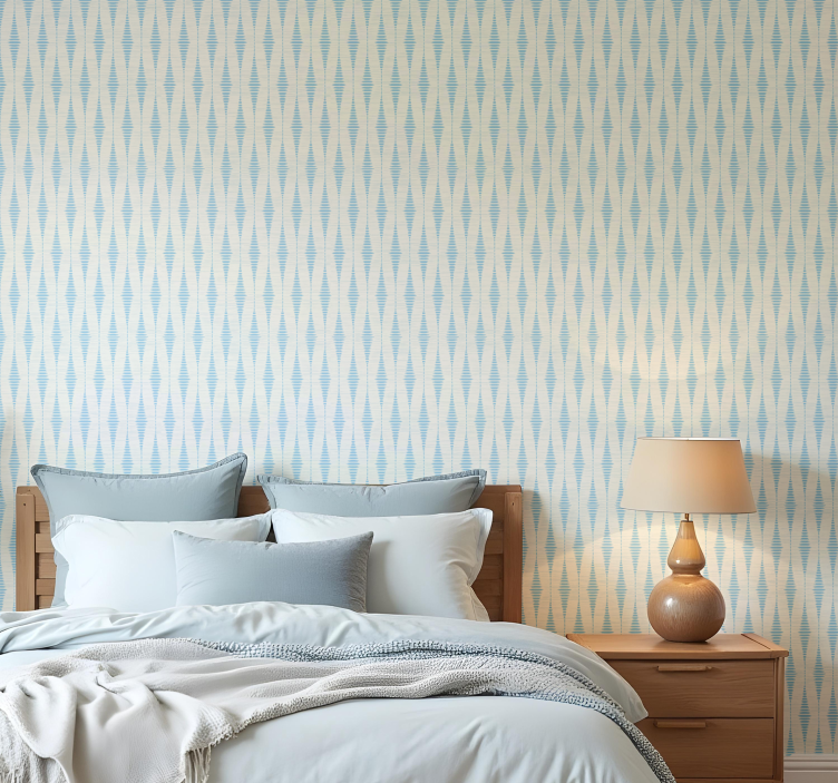 Light blue rabaul ikat geometric wallpaper - TenStickers