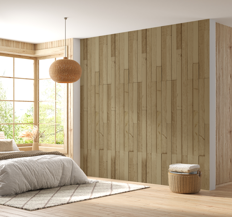 Light oak wood design wallpaper - TenStickers