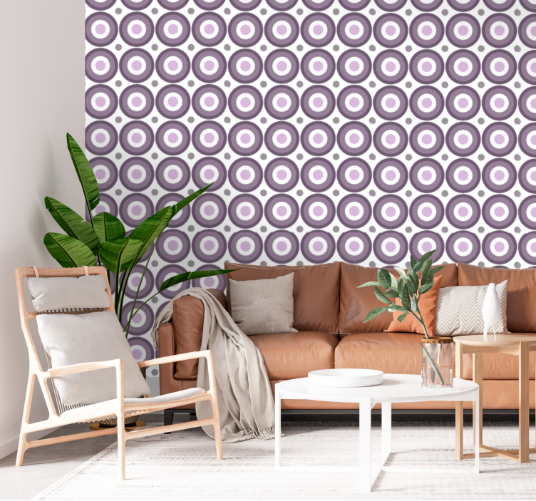 Lilac 70s style textured wallpaper - TenStickers