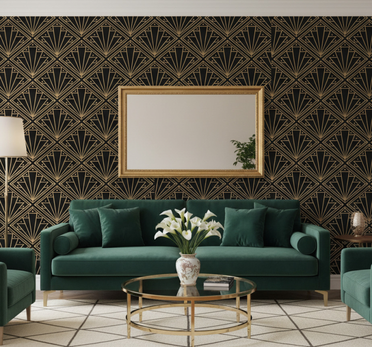 Living area wallpaper art deco design - TenStickers