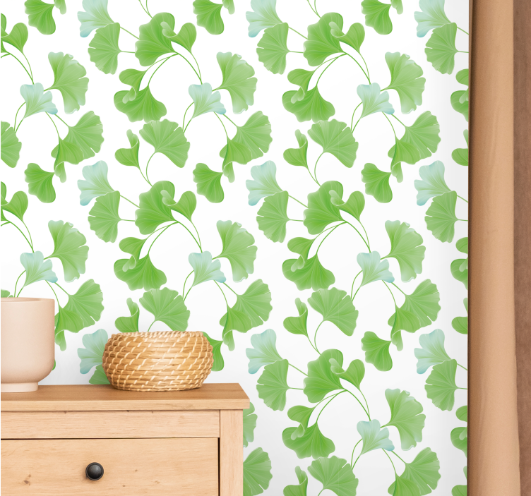 Lush Green Leaves flowers wallpaper - TenStickers