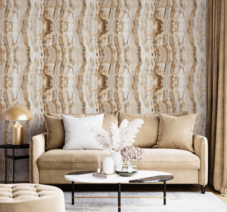 Beige colours marble effect wallpaper - TenStickers