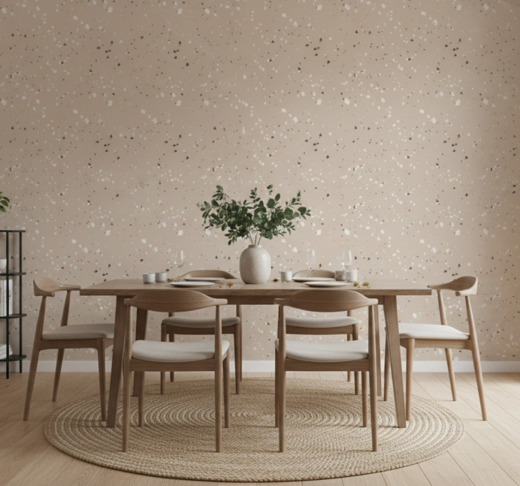 Marble effect wallpaper neutral terrazzo design - TenStickers