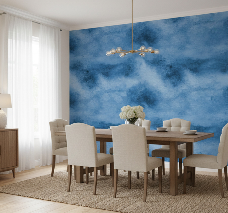Marble effect wallpaper sleek blue texture - TenStickers