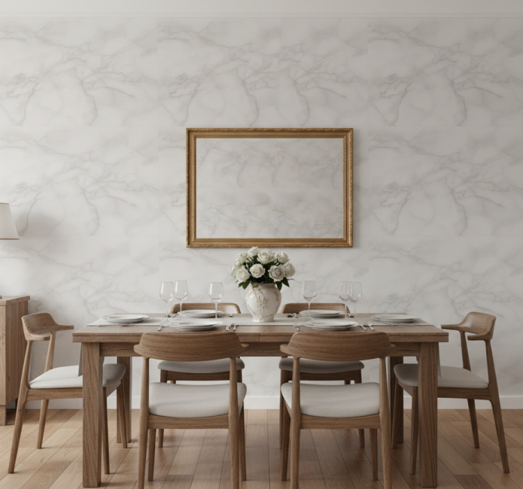 Marble effect wallpaper with neutral swirl design - TenStickers