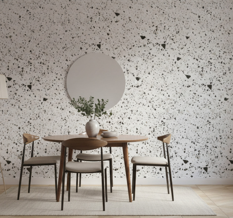 Marble effect wallpaper with terrazzo design - TenStickers