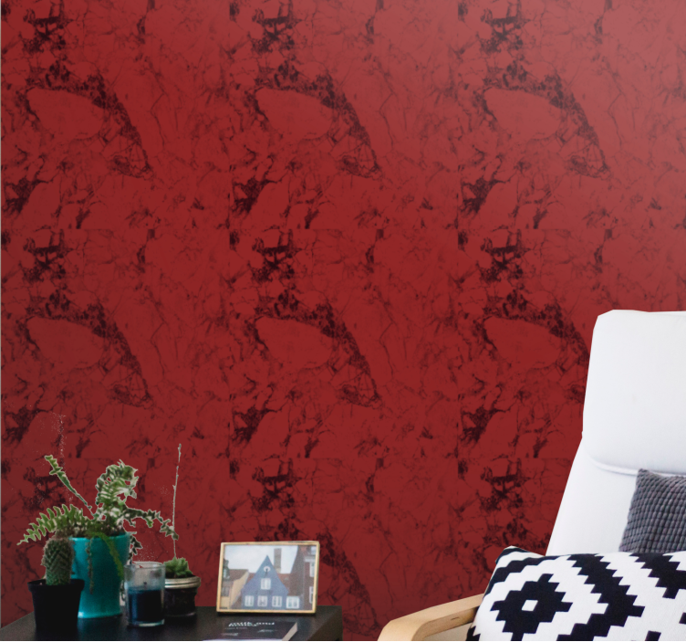 Marbled Red Surface textured wallpaper - TenStickers