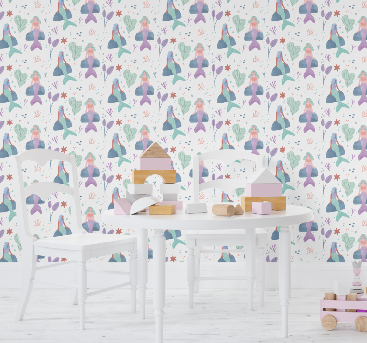 Mermaid Fantasy children's wallpaper - TenStickers