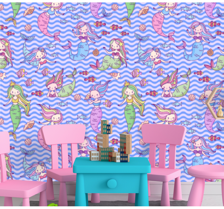 Mermaid Imagery children's wallpaper - TenStickers
