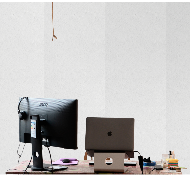 Minimalist Workspace bricks wallpaper - TenStickers