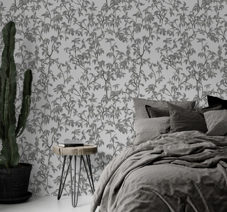 Minimalistic trees headboard wallpaper - TenStickers