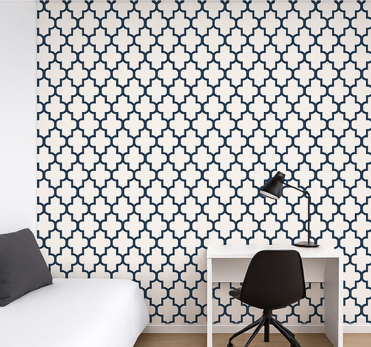 Modern geometric design teenage bedroom wallpaper - TenStickers