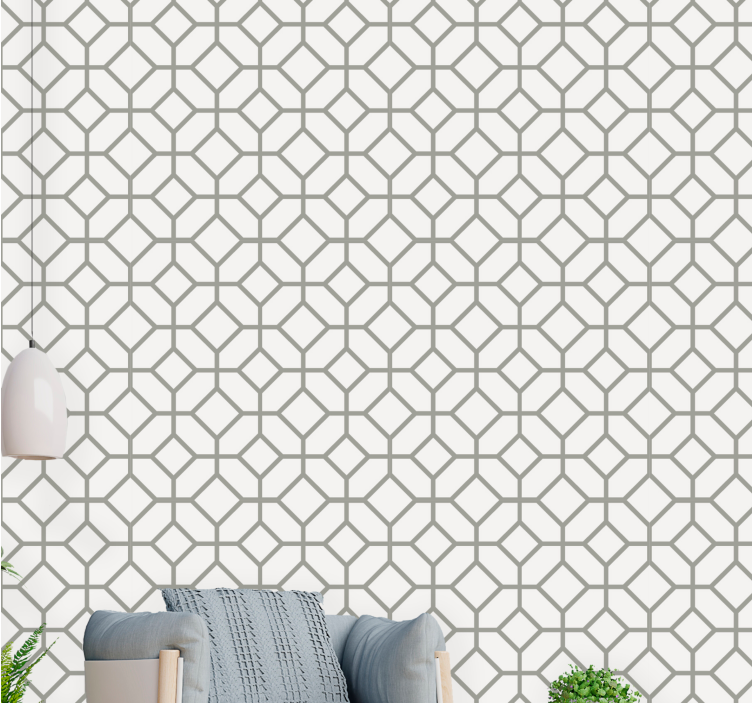 Modern Hexagonal Pattern geometric wallpaper - TenStickers