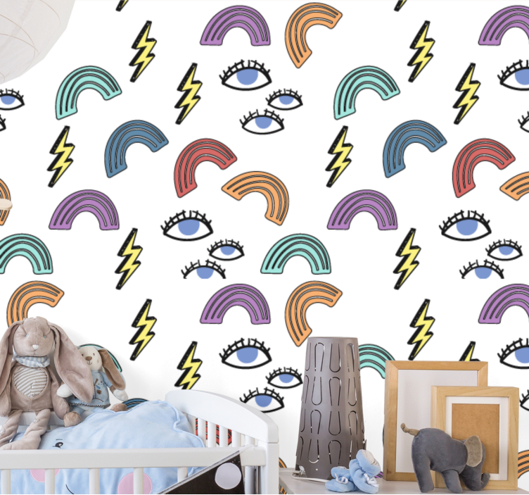 Modern rainbows Childrens Wallpaper - TenStickers