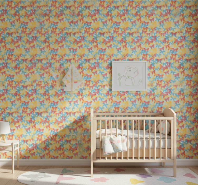 Multicolor flying butterflies wallpaper - TenStickers