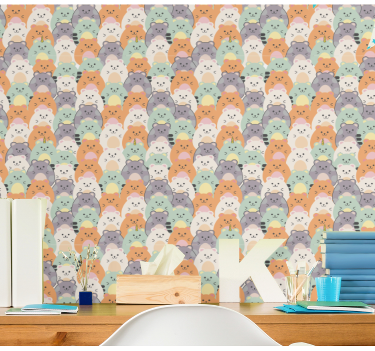 Multicolor patterned hamsters theme cat wallpaper - TenStickers