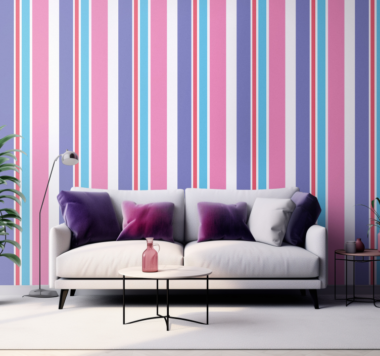 Stripe wallpaper Multicoloured Vertical - TenStickers
