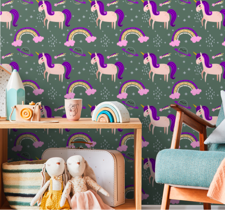 Mythical Creatures and Colorful Arches animals wallpaper - TenStickers