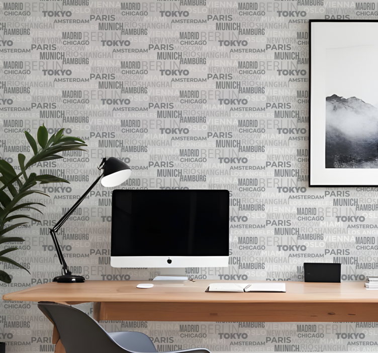 Name of cities lettering wallpaper - TenStickers