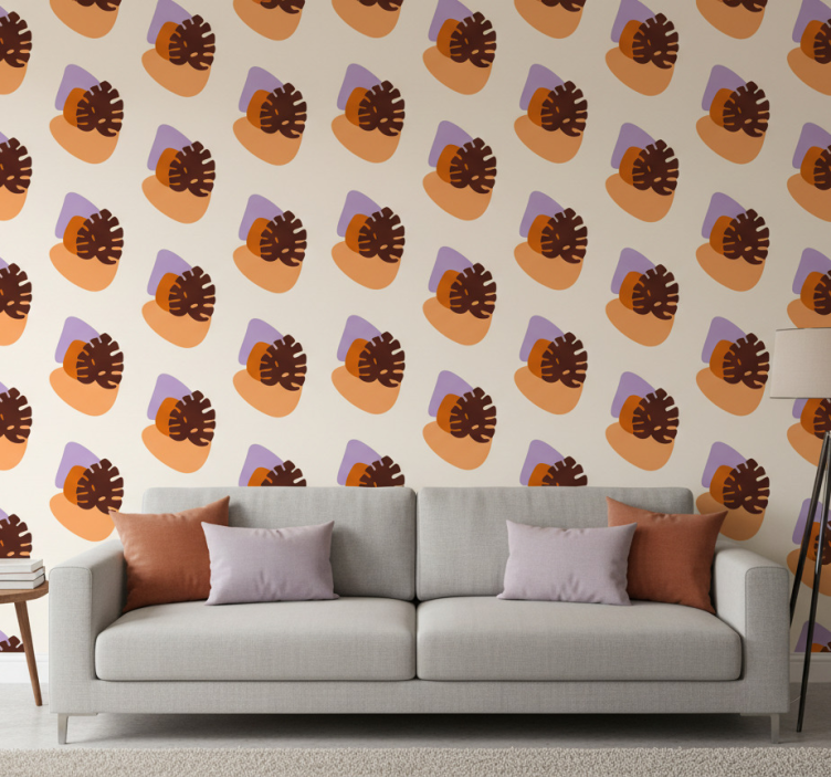 Nature wallpaper colorful leaf patterns - TenStickers