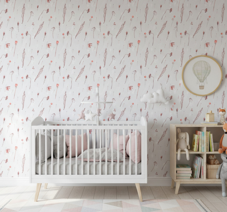 Nature wallpaper delicate floral design - TenStickers