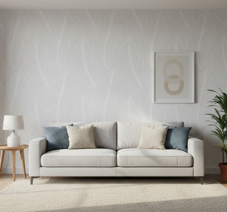 Nature wallpaper feather imprint design - TenStickers