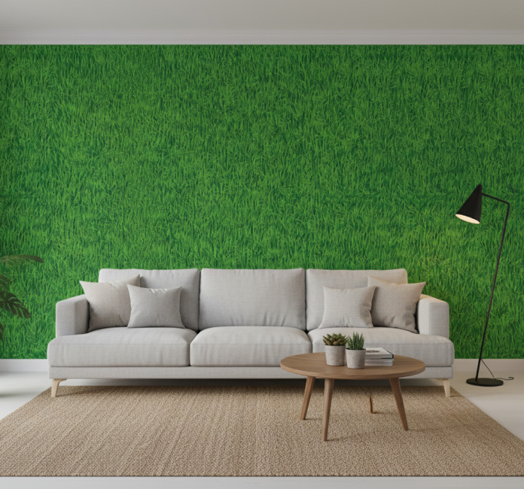 Nature wallpaper featuring realistic green grass - TenStickers