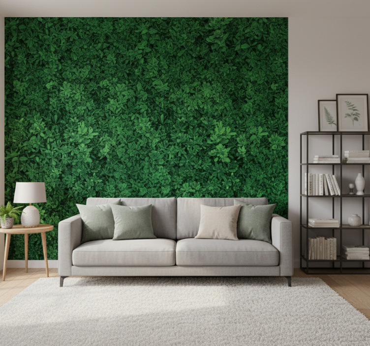 Nature wallpaper in deep green hues - TenStickers