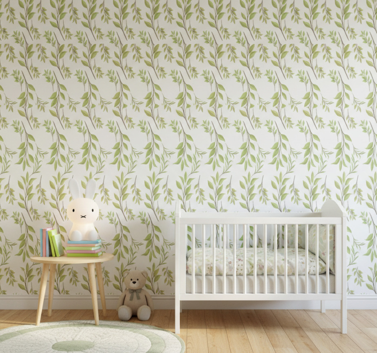 Nature wallpaper in lush green design - TenStickers
