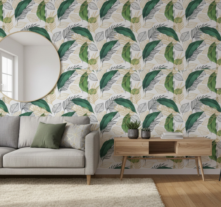 Nature wallpaper lush greenery design - TenStickers