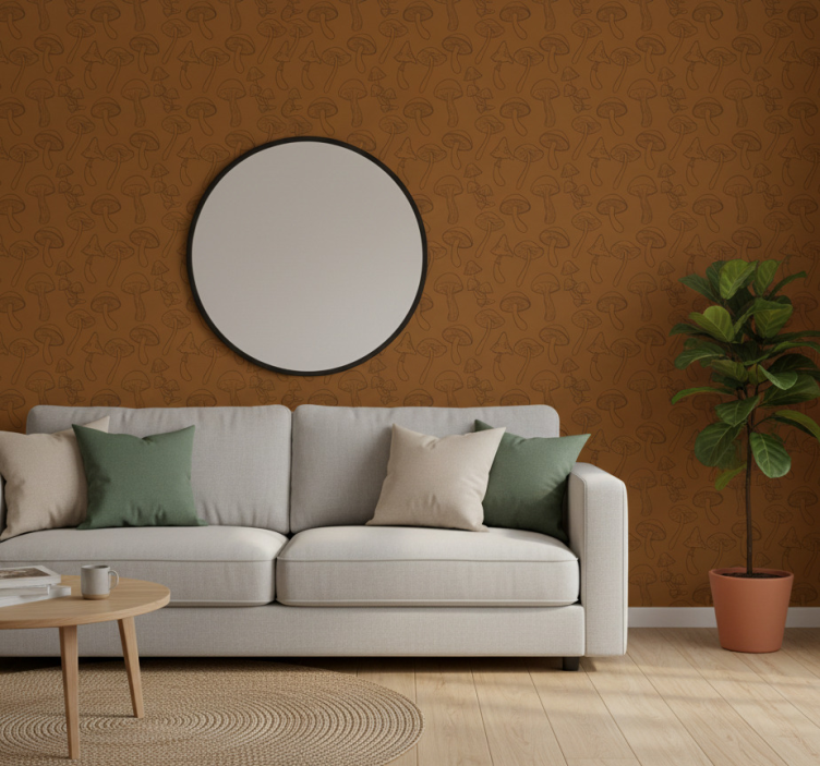 Nature wallpaper mushroom design - TenStickers