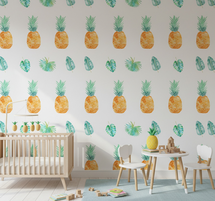 Nature wallpaper pineapple design - TenStickers