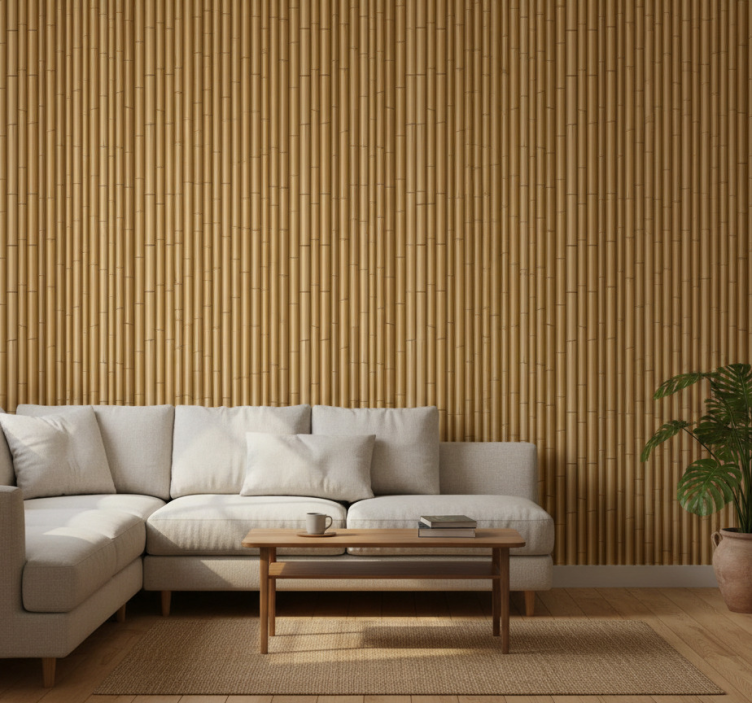 Nature wallpaper rattan weave design - TenStickers