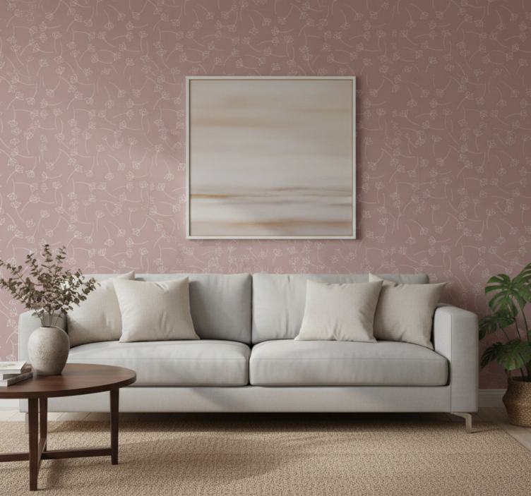 Nature wallpaper soft floral design - TenStickers