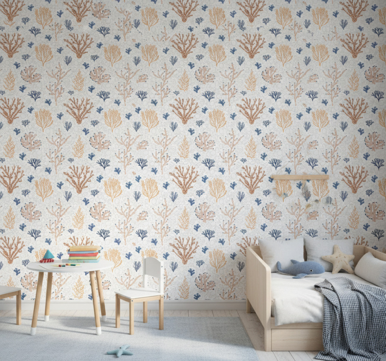 Nature wallpaper stylish coral design - TenStickers