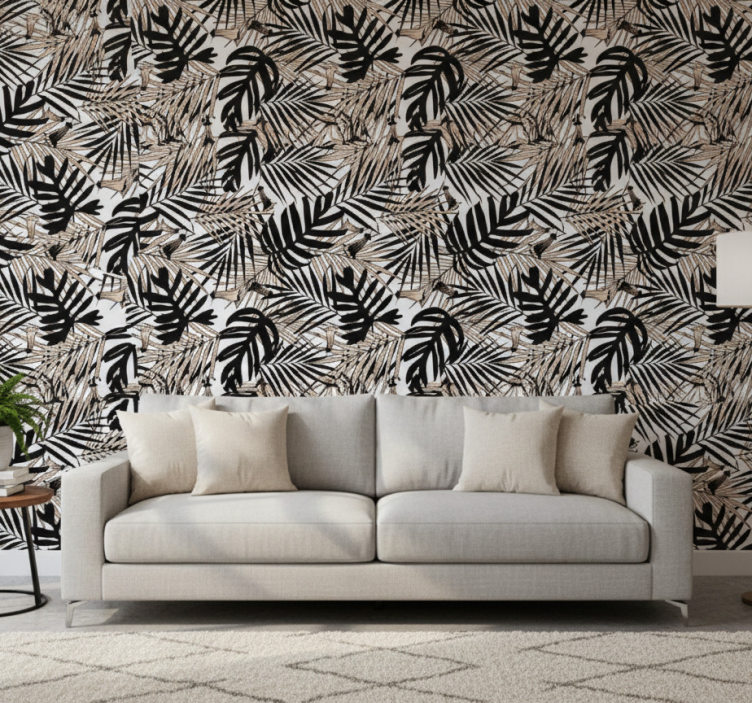 Nature wallpaper tropical leaf design - TenStickers