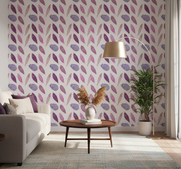 Nature wallpaper vibrant feather design - TenStickers