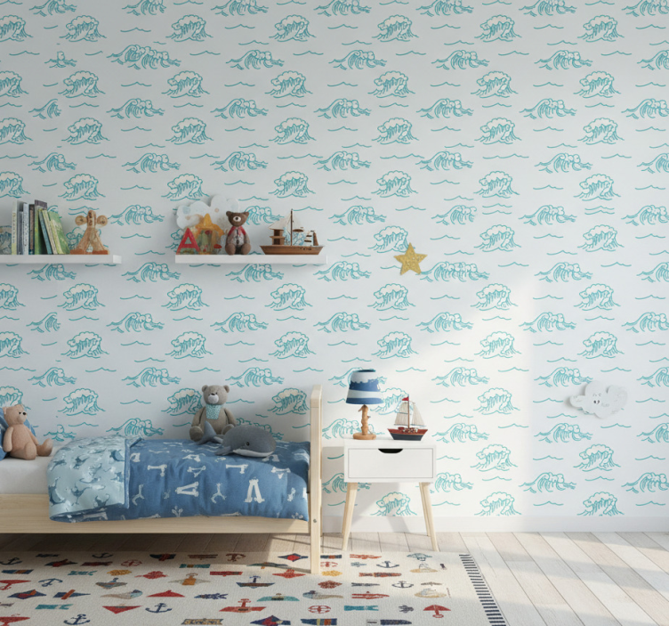 Nature wallpaper waves pattern design - TenStickers