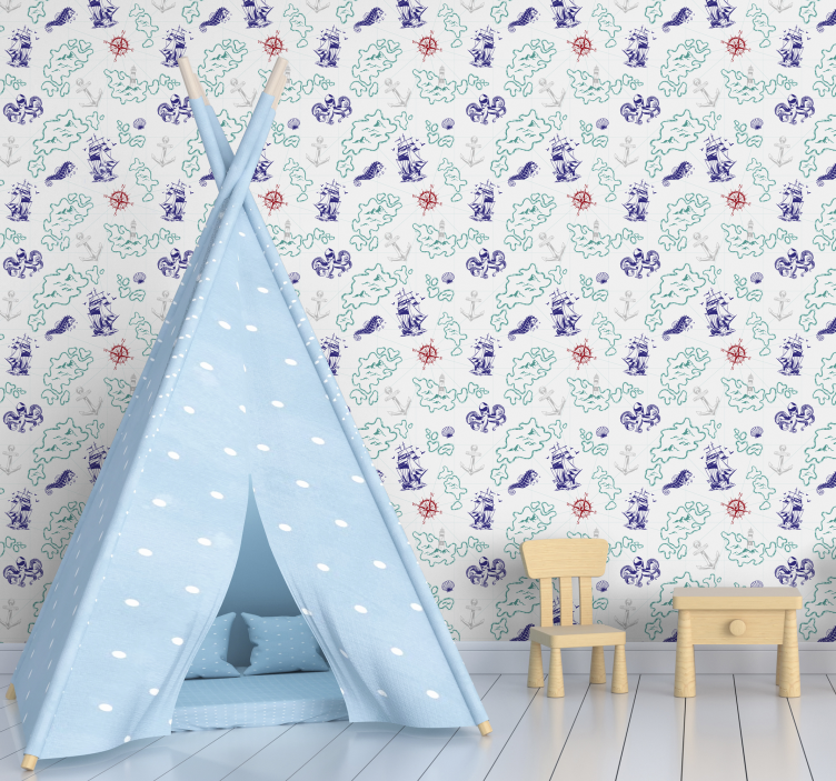 Nautical Adventure Theme children's wallpaper - TenStickers