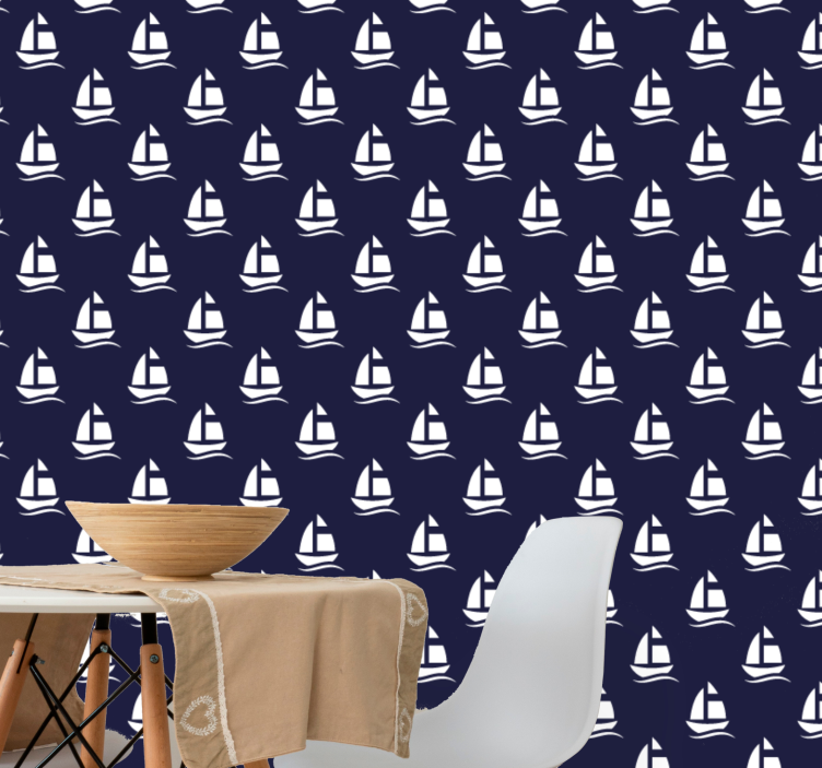 Nautical Sailboats contemporary wallpaper - TenStickers