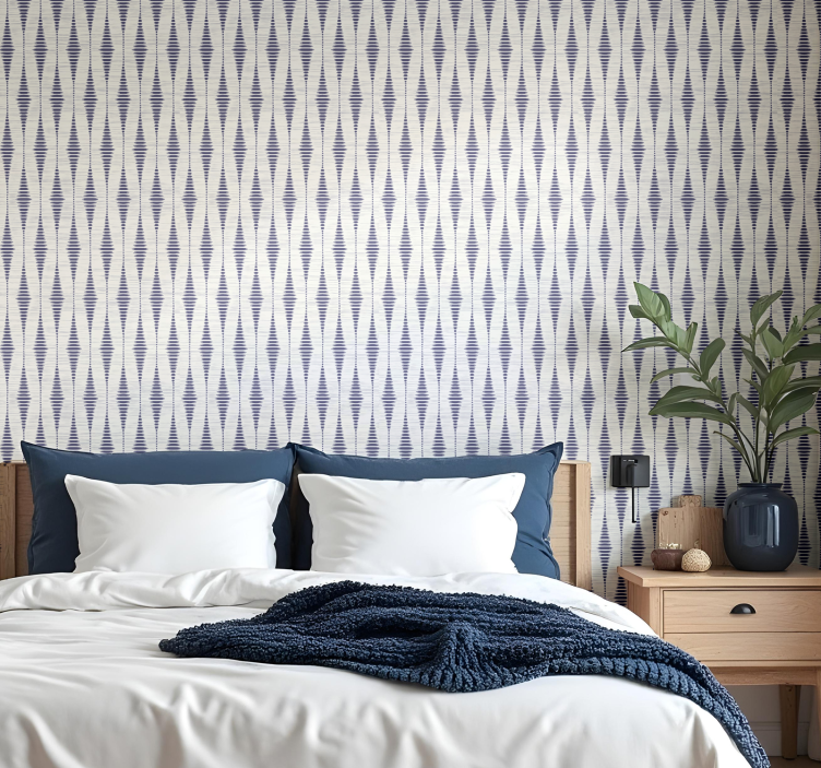 navy blue rabaul ikat geometric wallpaper - TenStickers