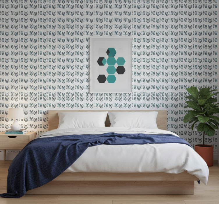 Nordic wallpaper blue arrows - TenStickers