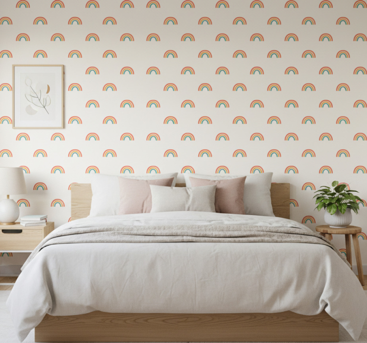 Nordic wallpaper colourful cascading rainbows - TenStickers