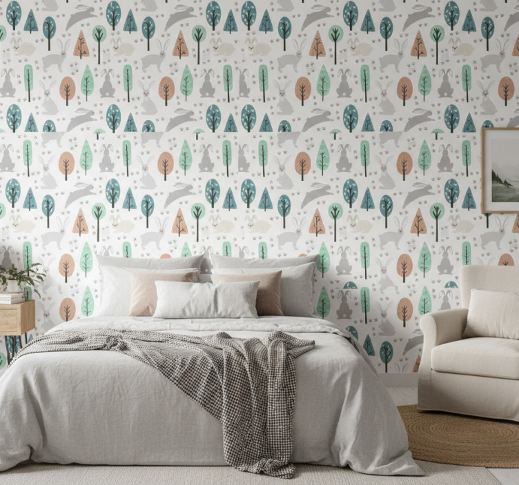 Nordic wallpaper nordic forest wildlife - TenStickers