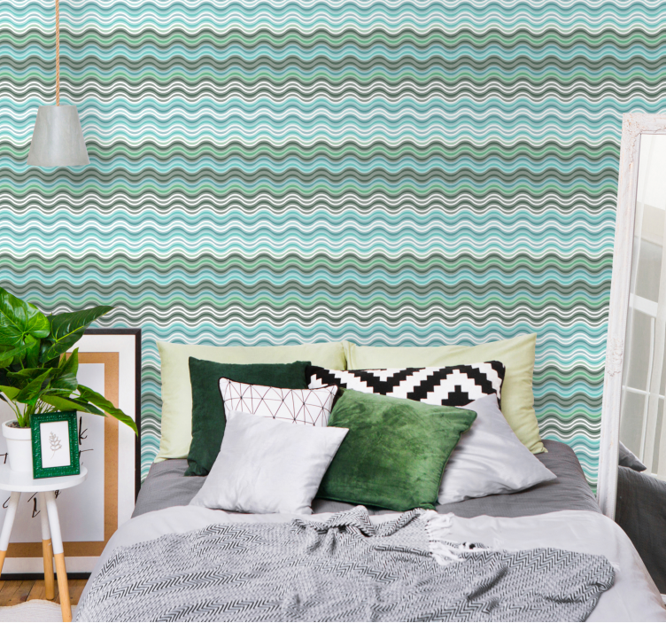 Nordic waves wallpaper Striped - TenStickers
