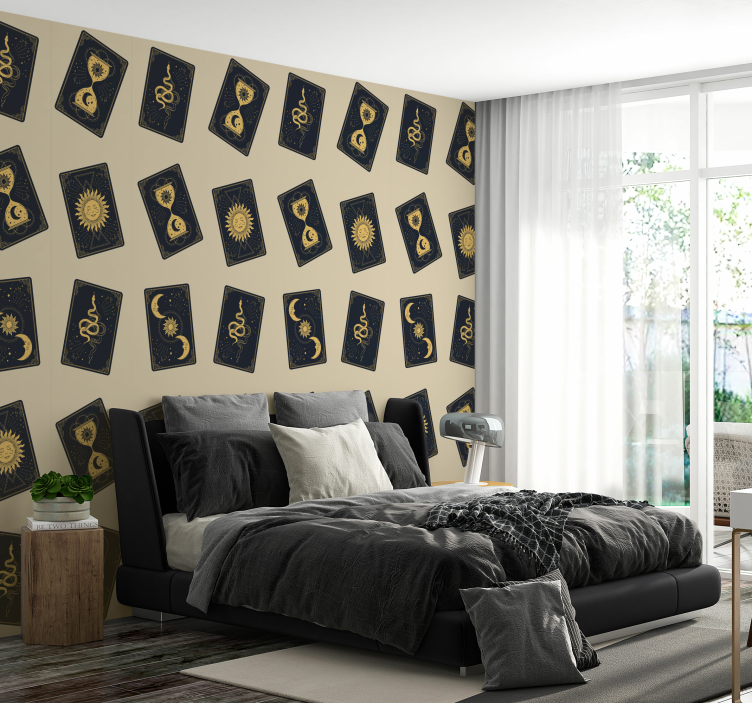Occult Tarot cards wedding wallpaper - TenStickers