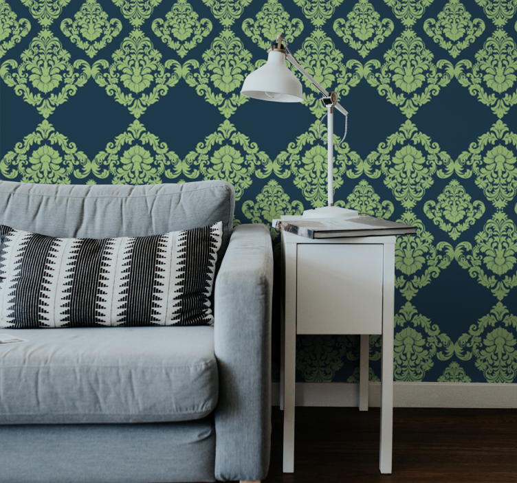 Ornamental Damask baroque wallpaper - TenStickers