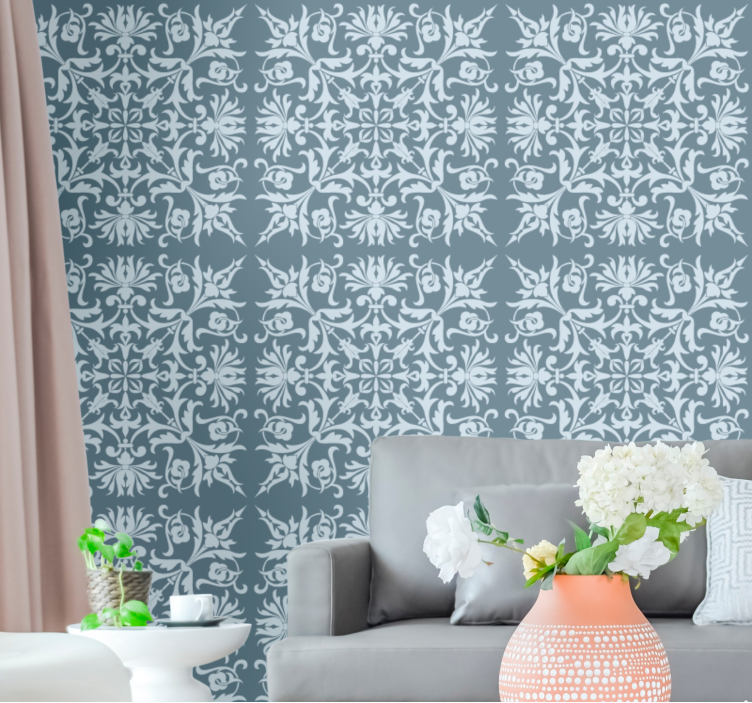 Ornamental floral pattern floral wallpaper - TenStickers