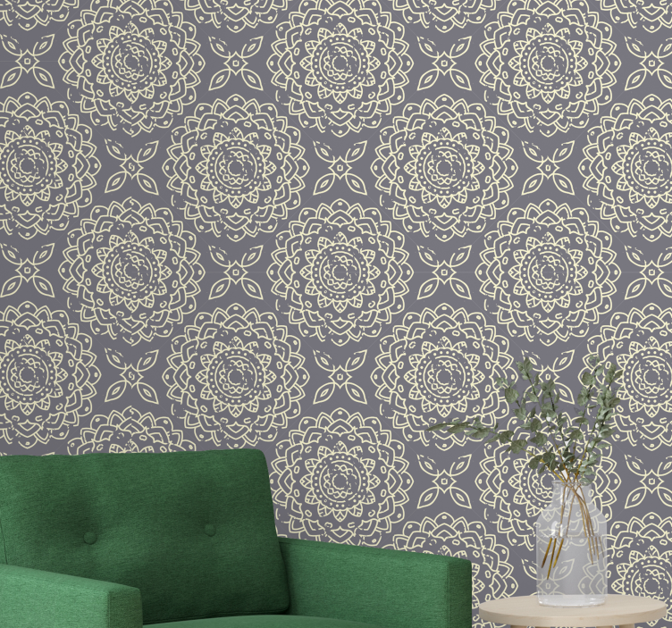 Ornamental Mandala floral wallpaper - TenStickers