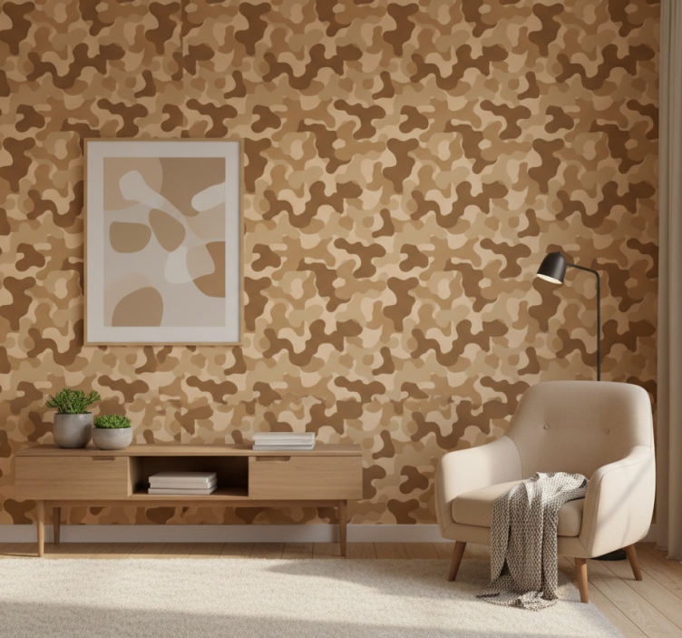 Ornamental wallpaper abstract camo design - TenStickers